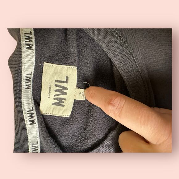 Madewell MWL Long Sleeve Sweatshirt XL Oversized Crewneck Sweater Gray - Picture 2 of 3